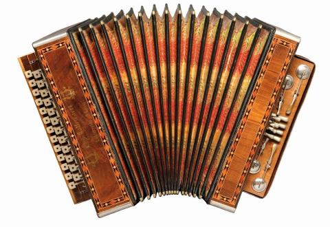 Accordéon bisonore, Eugène Callewaert, Lichtervelde, Flandre occidentale, 1928, inv. 1993.009